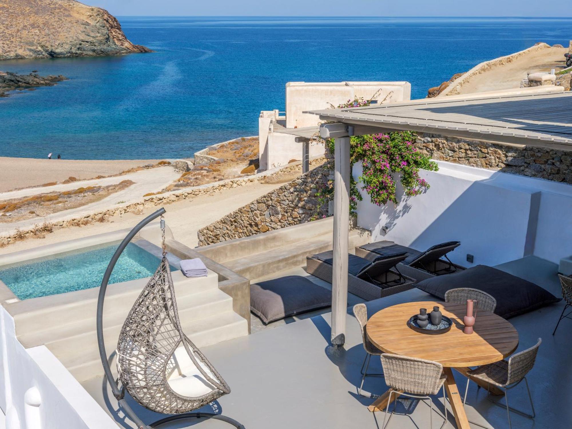Sea Rock & Sky Private Mykonos Residence Merchia Beach Exterior foto