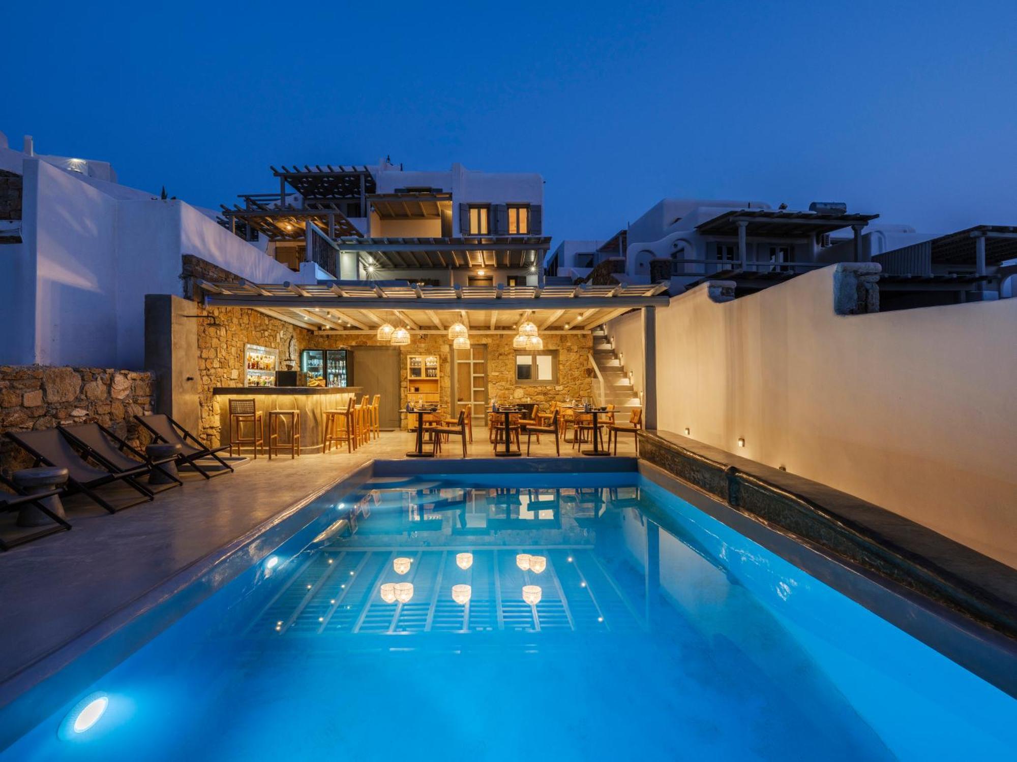 Sea Rock & Sky Private Mykonos Residence Merchia Beach Exterior foto