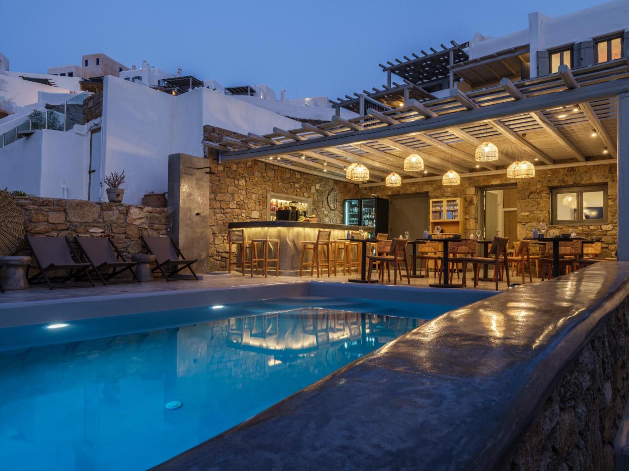 Sea Rock & Sky Private Mykonos Residence Merchia Beach Exterior foto
