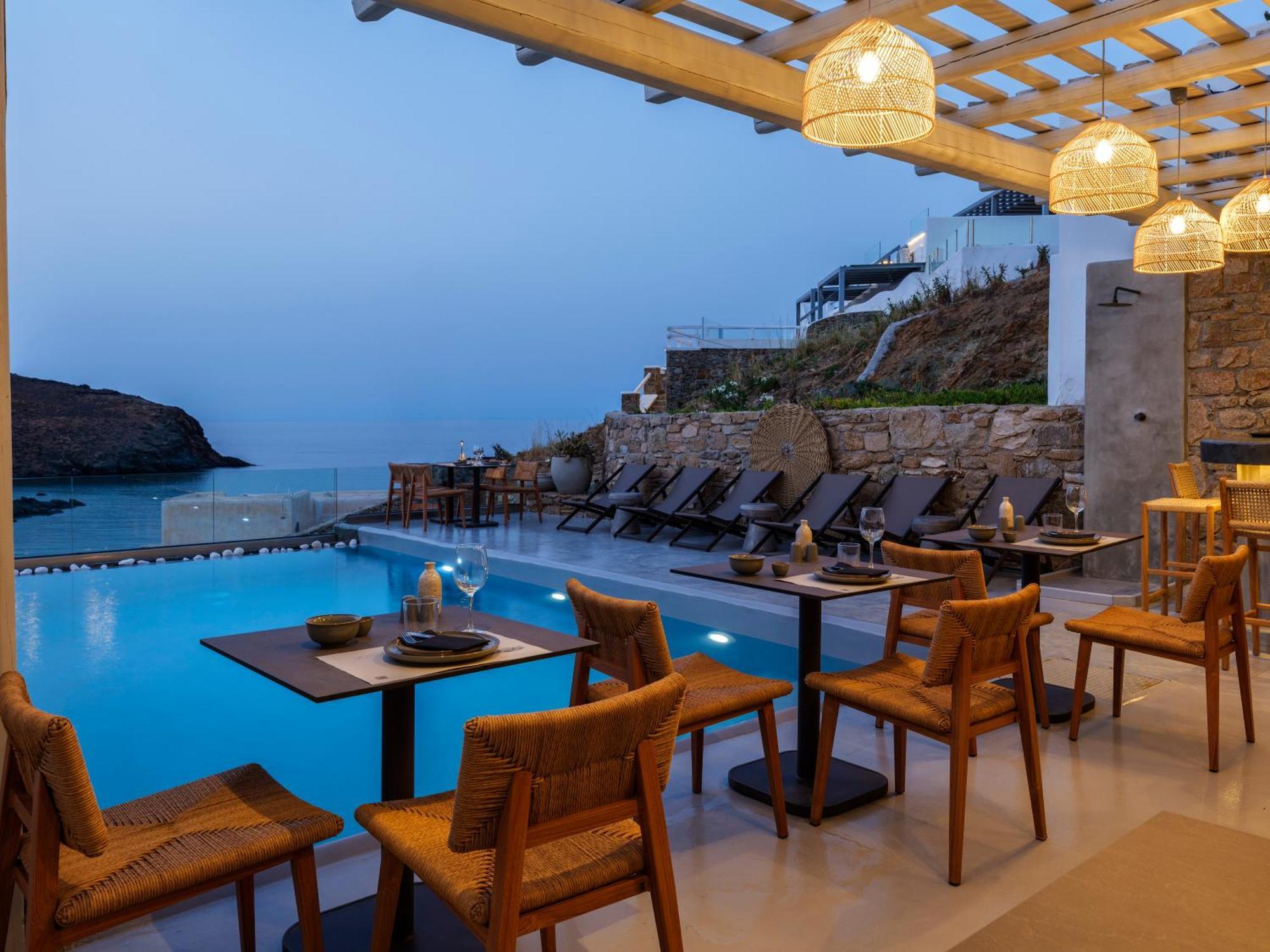 Sea Rock & Sky Private Mykonos Residence Merchia Beach Exterior foto