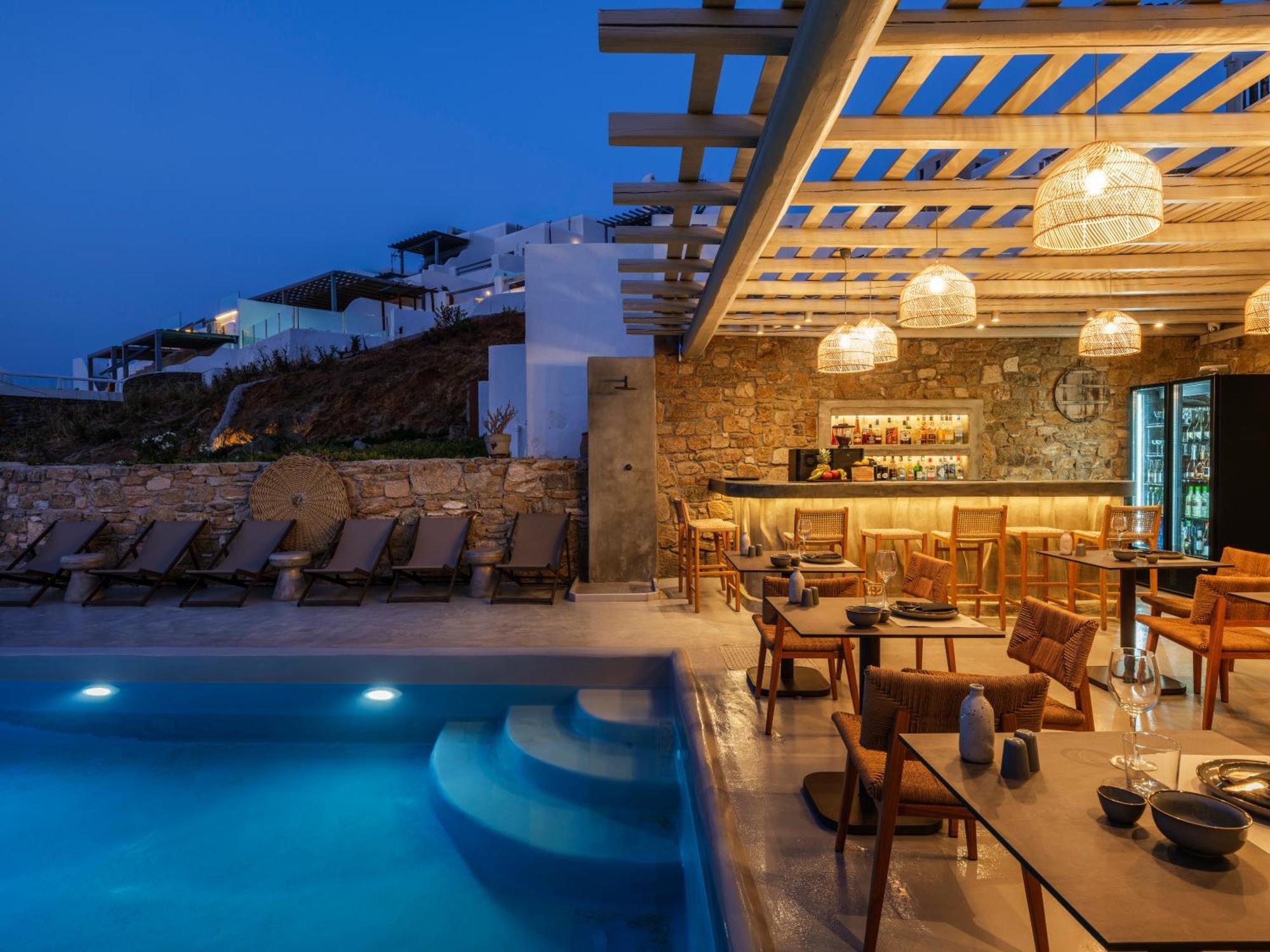 Sea Rock & Sky Private Mykonos Residence Merchia Beach Exterior foto