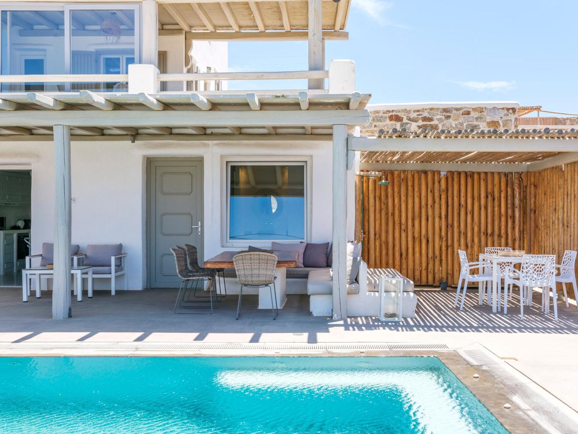 Sea Rock & Sky Private Mykonos Residence Merchia Beach Exterior foto