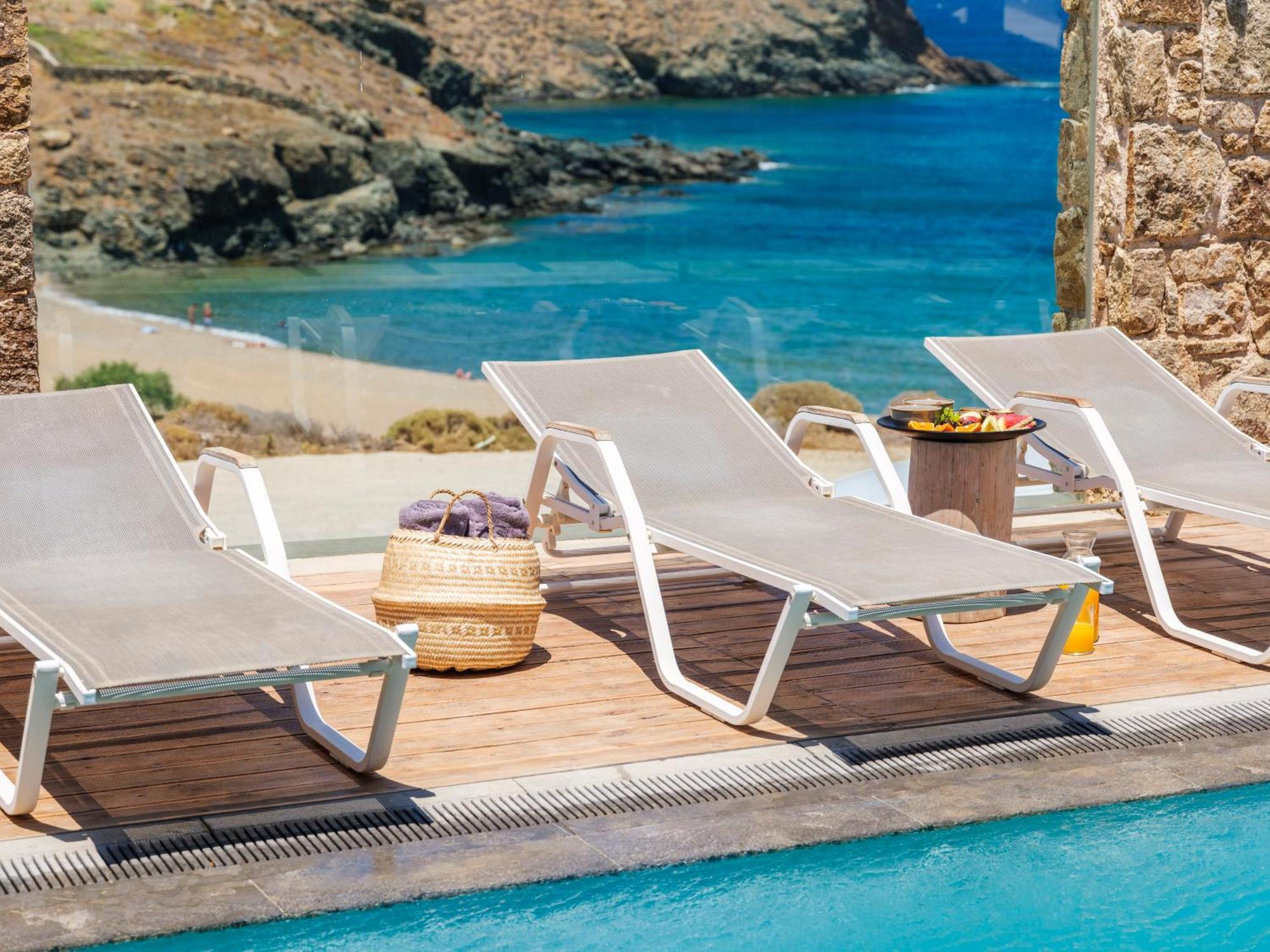 Sea Rock & Sky Private Mykonos Residence Merchia Beach Exterior foto